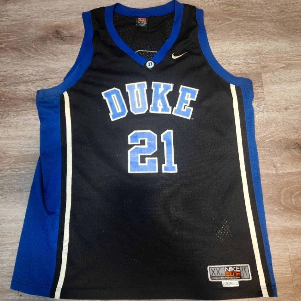 Nike Elite Basketball Jersey Mens XXL Duke Blue Devils White 21 Chris Duhon NCAA